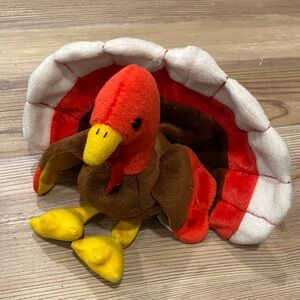 Ty Plush Turkey Toy - Red, Brown, Yellow